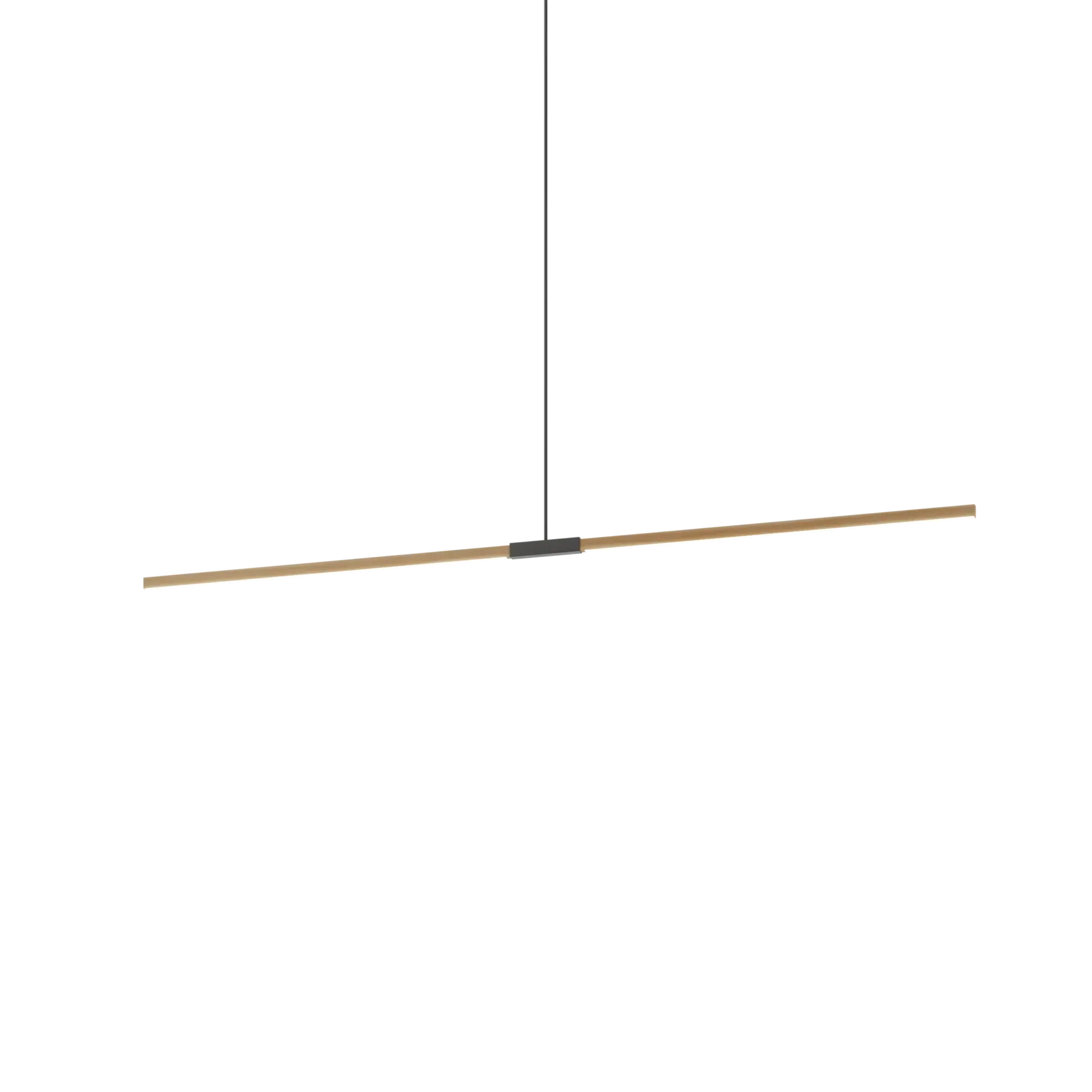 Image of a Stickbulb Linear Pendant lighting fixture. The modern fixture consists of sleek wooden beams with multiple integrated LED bulbs.